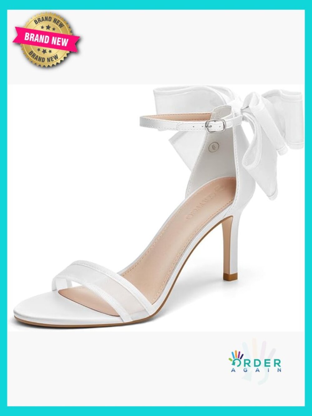 Lace Bow Stiletto Heeled Sandals Open Toe Ankle Strap Dressy